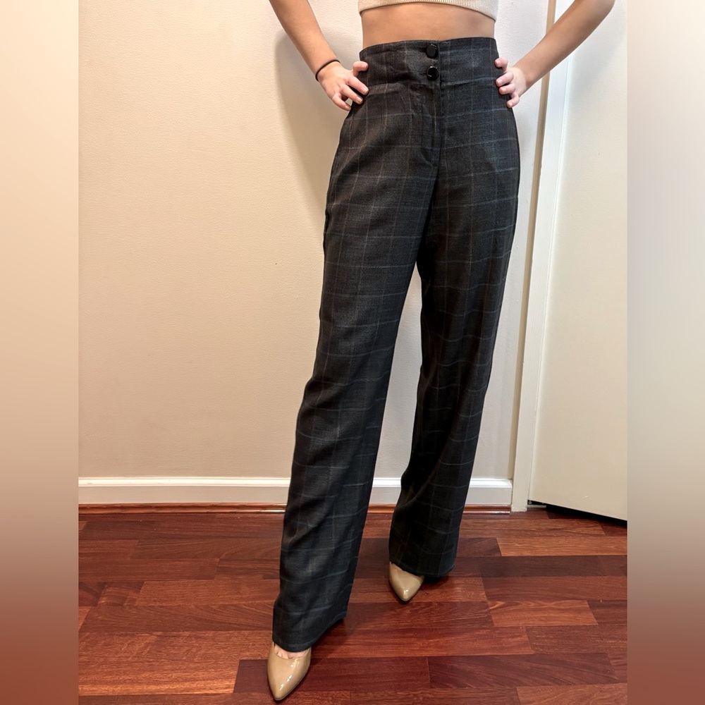 Uterque , wool, high waisted, wide leg, size 28 , Size Medium trousers